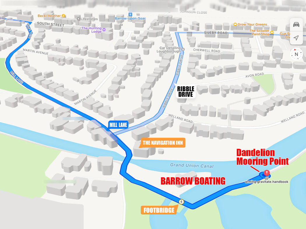 Dandelion: Direction Map to Barrow Boating