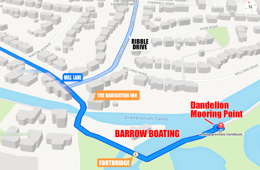 Dandelion: Direction Map to Barrow Boating