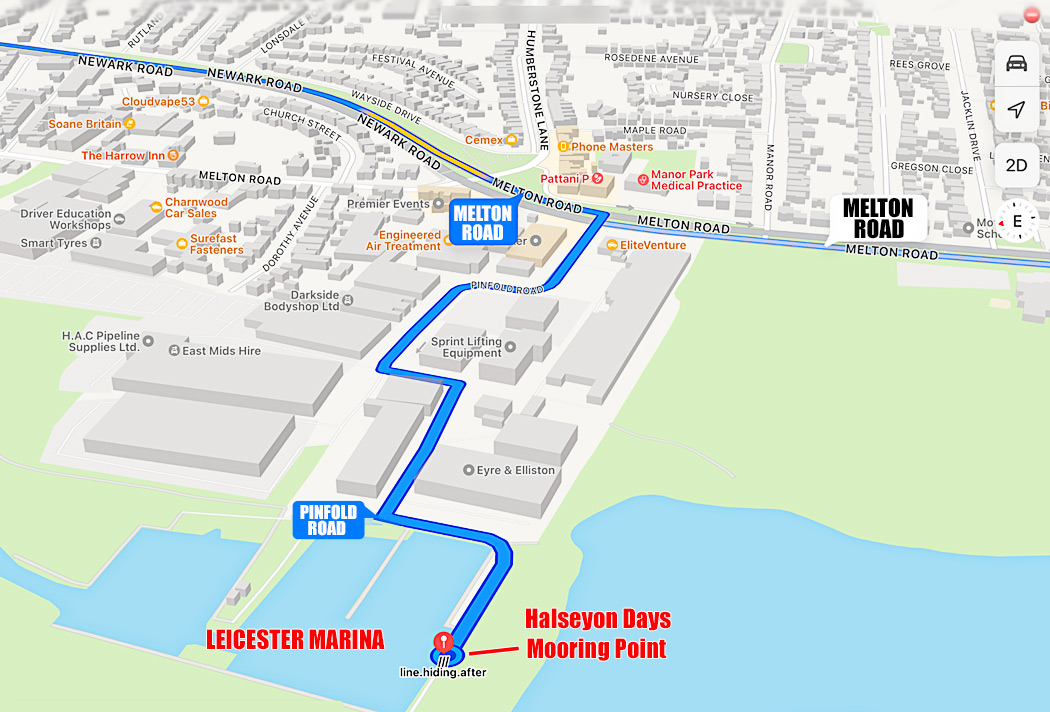 Leicester Marina Map